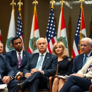 Politicians engaged in a bipartisan discussion