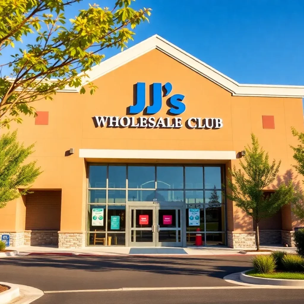 Exterior view of BJ's Wholesale Club in Springfield, Massachusetts