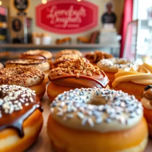 Assorted cream-filled doughnuts from Blackbird Doughnuts, including various flavors and toppings.