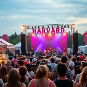 A vibrant performance at the Boston Calling Music Festival with a large crowd