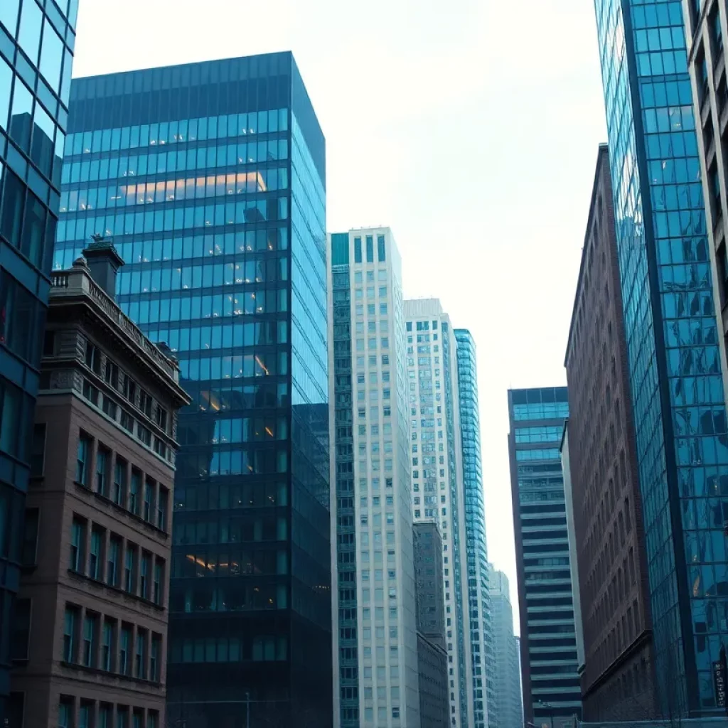 Boston skyline with office buildings reflecting economic changes