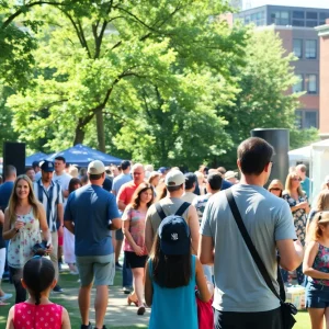 Community members attending outdoor events in Boston