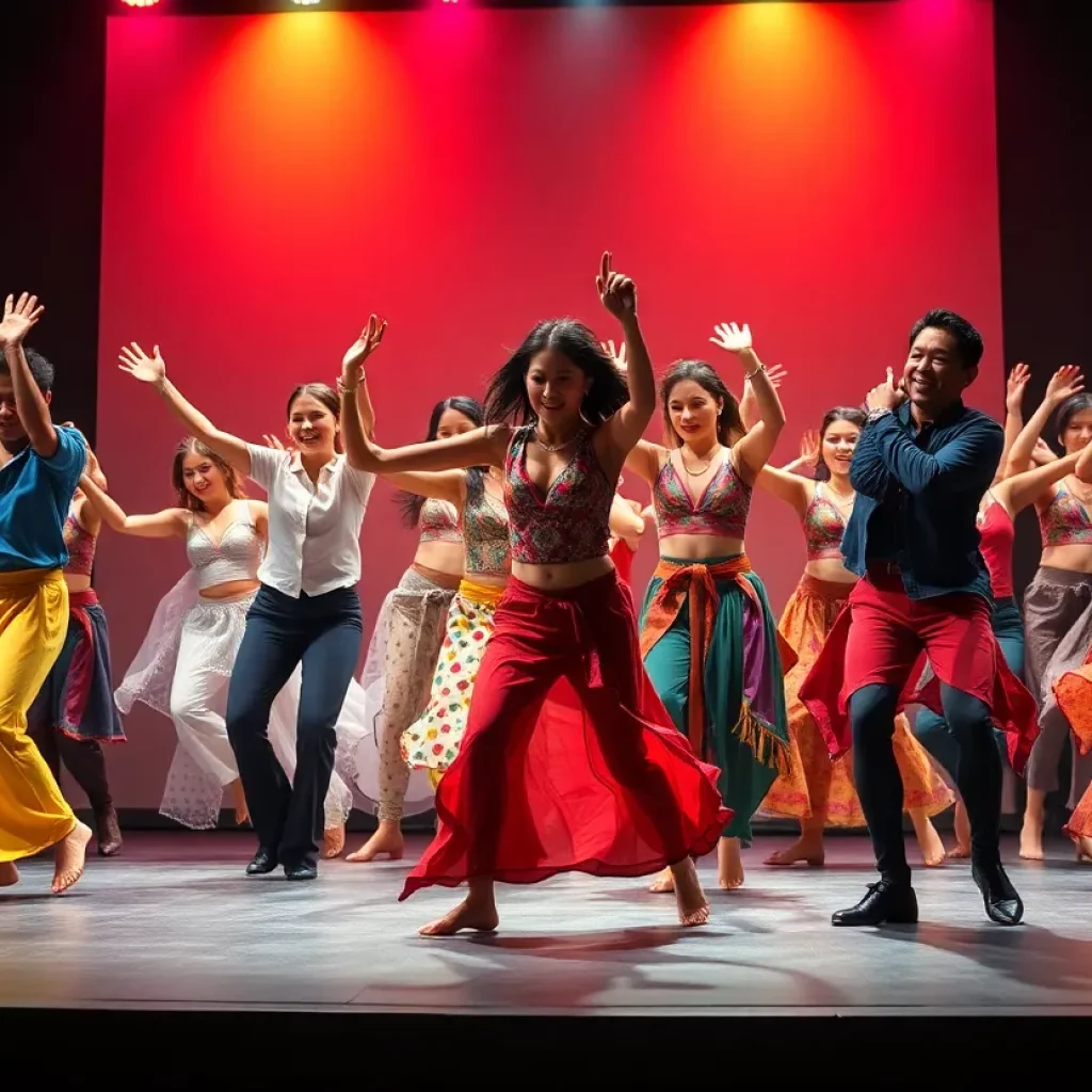 Dancers performing on stage at Boston Dance Theater