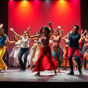 Dancers performing on stage at Boston Dance Theater