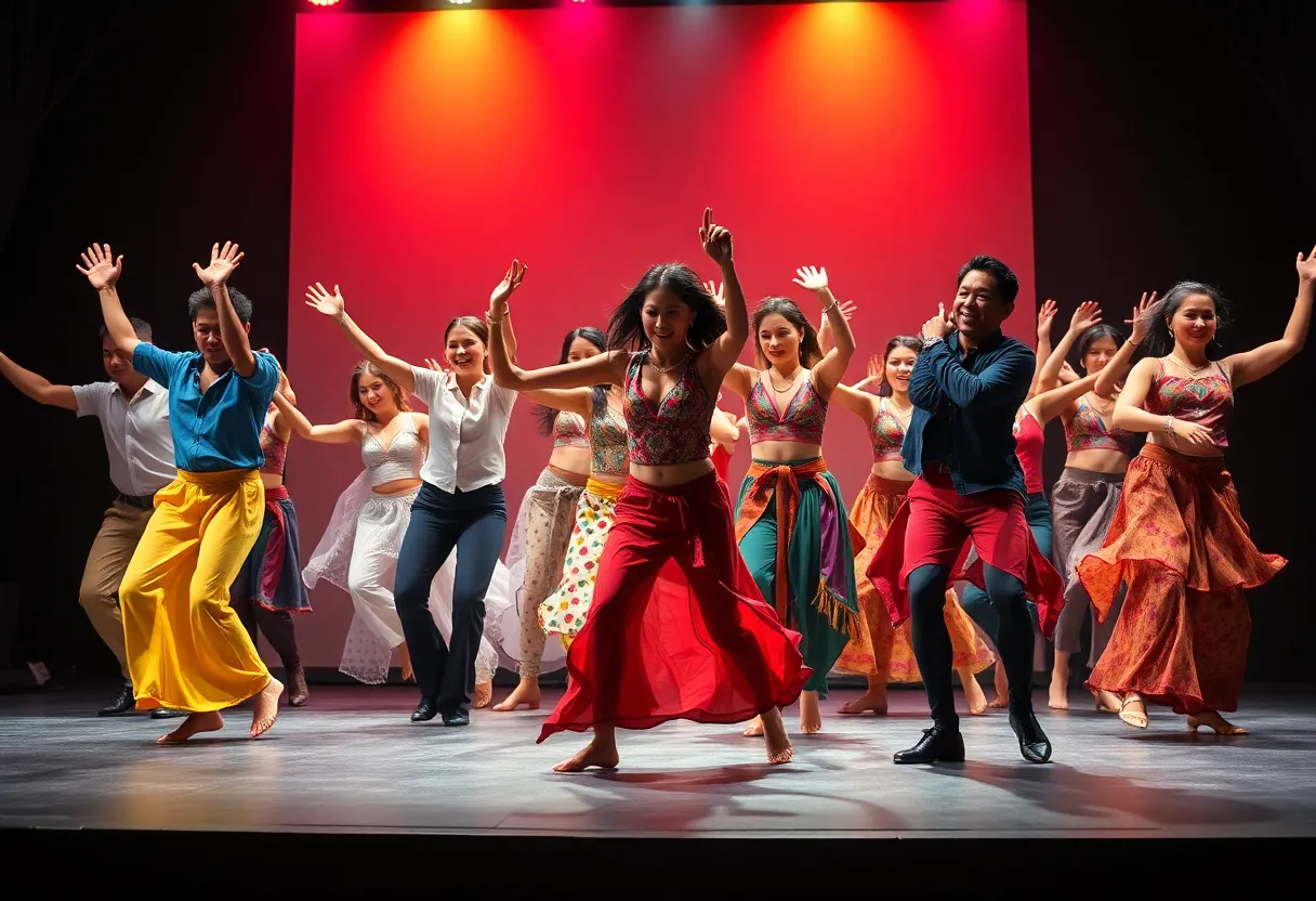 Dancers performing on stage at Boston Dance Theater