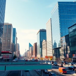 Urban landscape of Boston showcasing economic activity