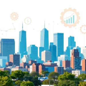 Illustration of Boston skyline representing economic challenges