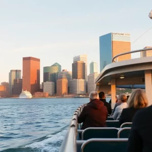 A Boston ferry offering scenic views and discounts for residents.