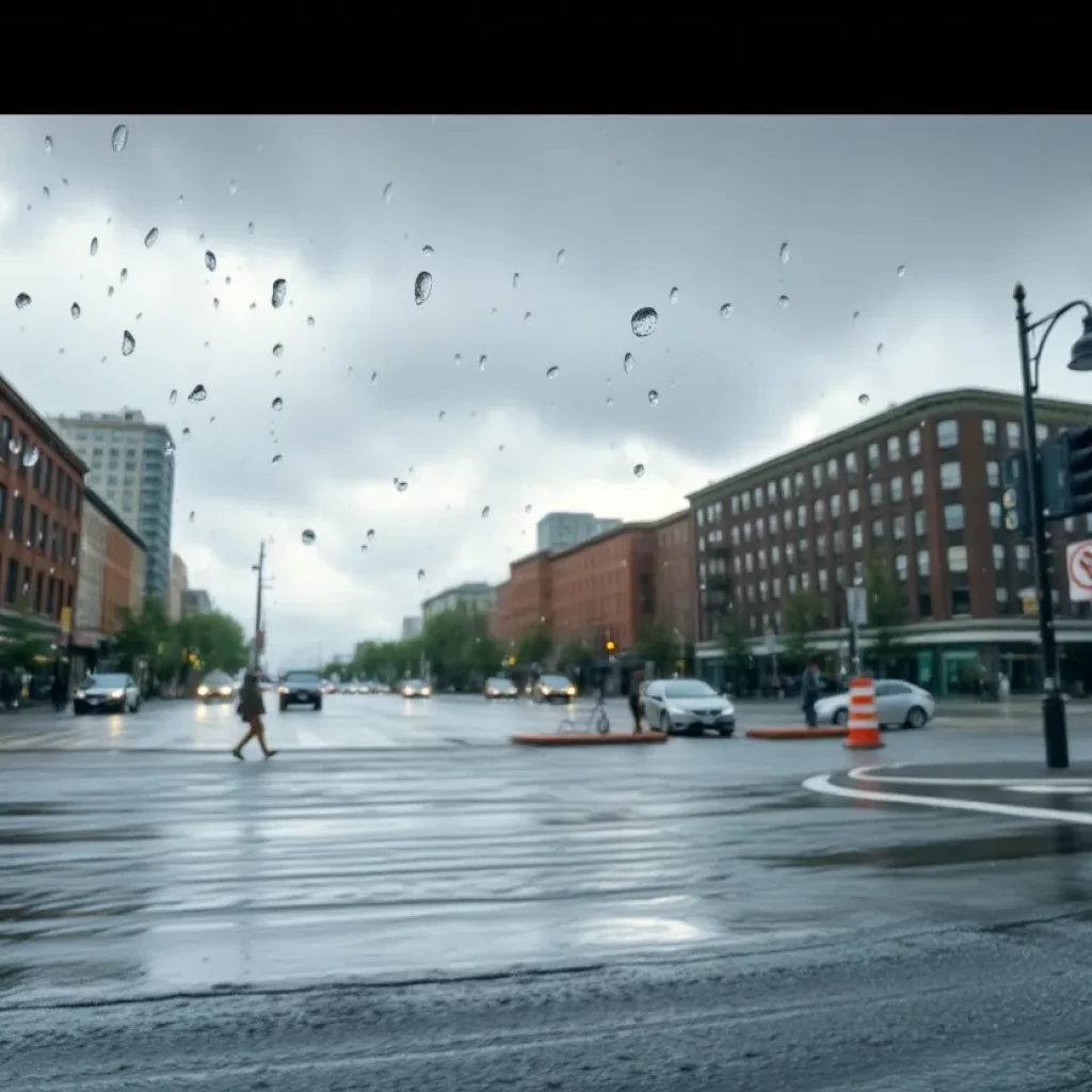 Heavy rainfall causing flooding on Boston streets