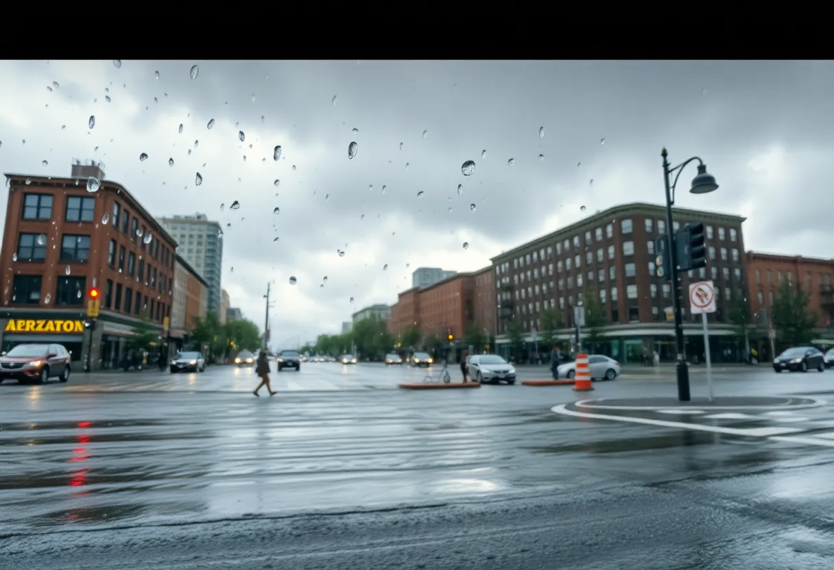 Heavy rainfall causing flooding on Boston streets
