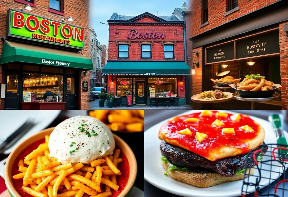 Diverse food offerings from Boston's restaurants