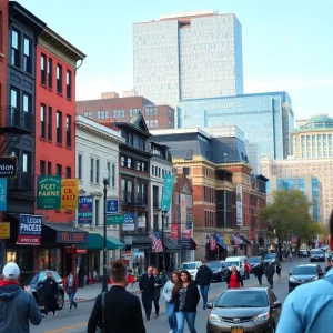 Campaign posters in Boston's cityscape