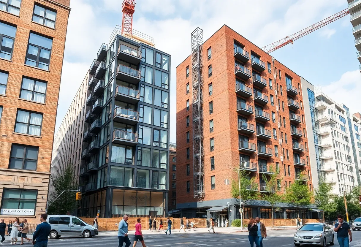 Transformation of office buildings into residential apartments in Boston.