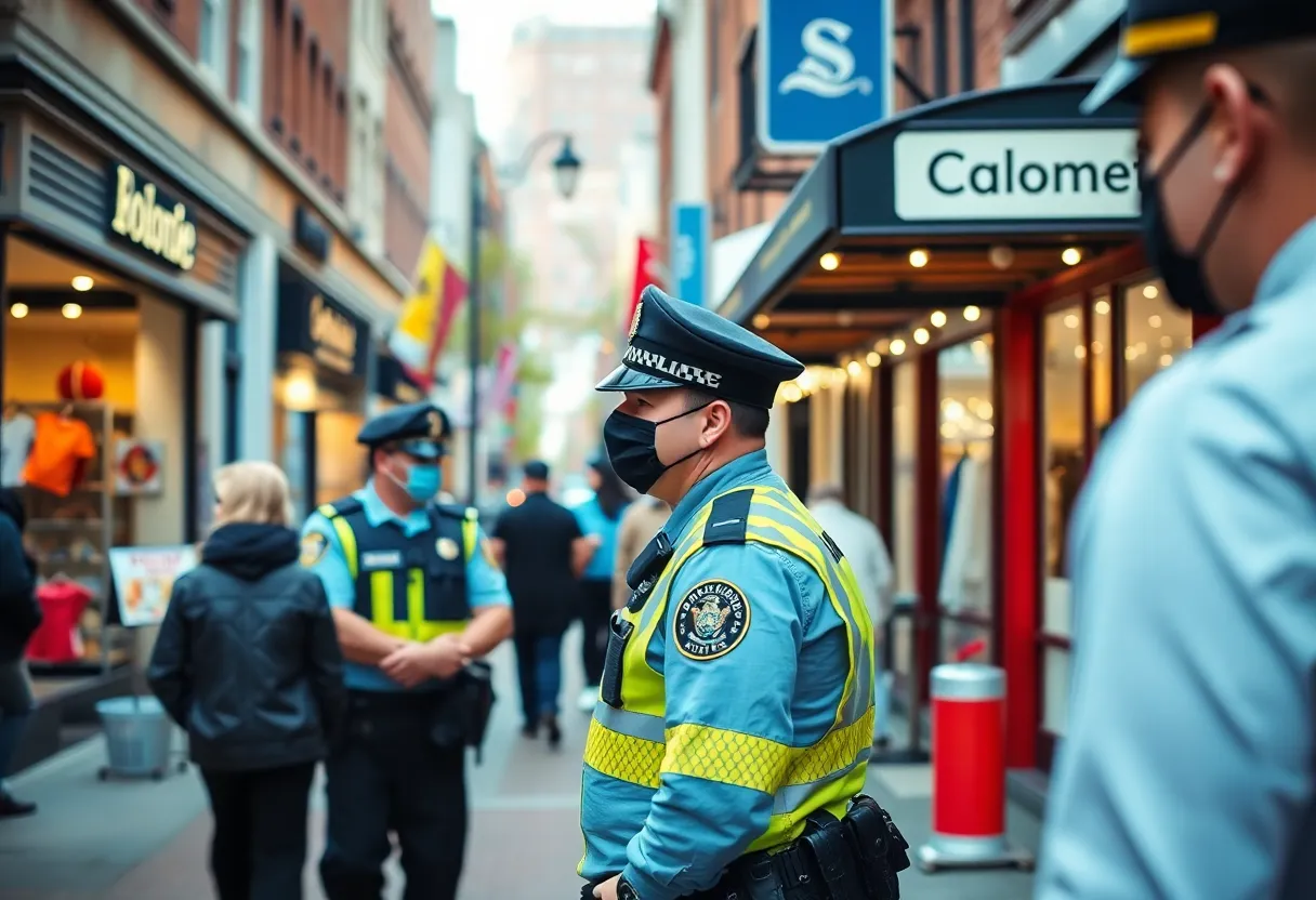 Boston police investigating a retail theft incident.