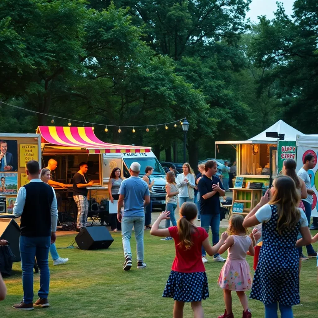 Crowd enjoying music and food at Boston Summer Arts Festival