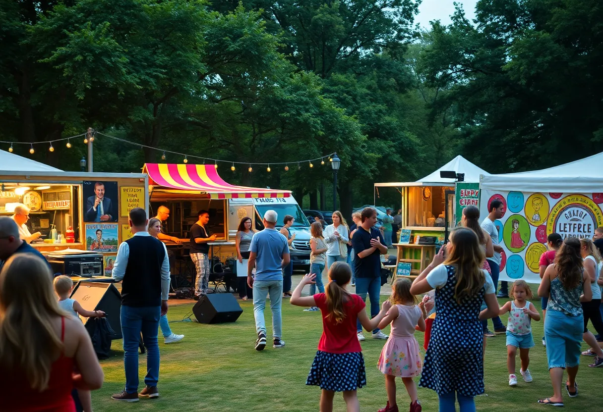 Crowd enjoying music and food at Boston Summer Arts Festival