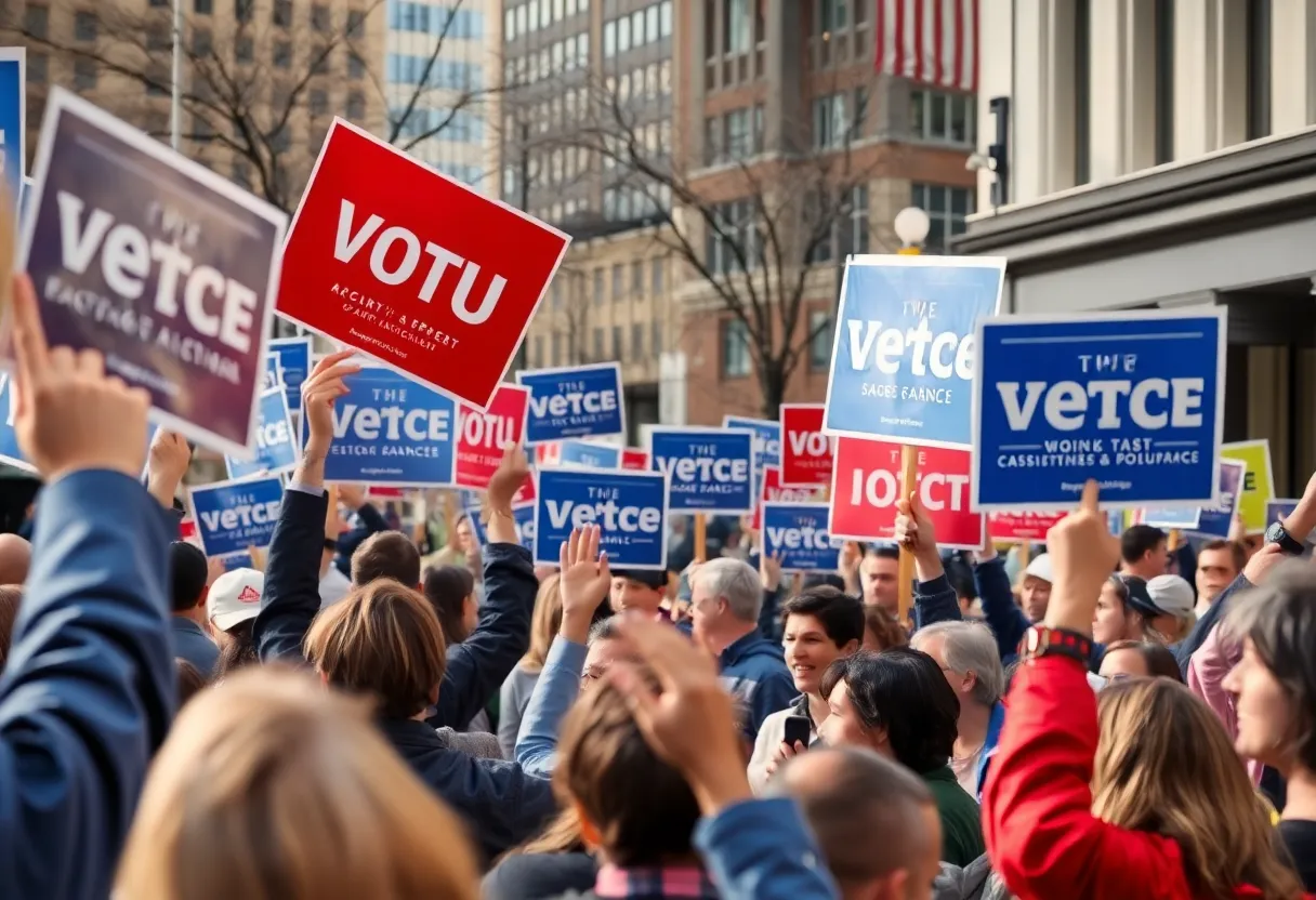 Campaign scene during the Boston mayoral race