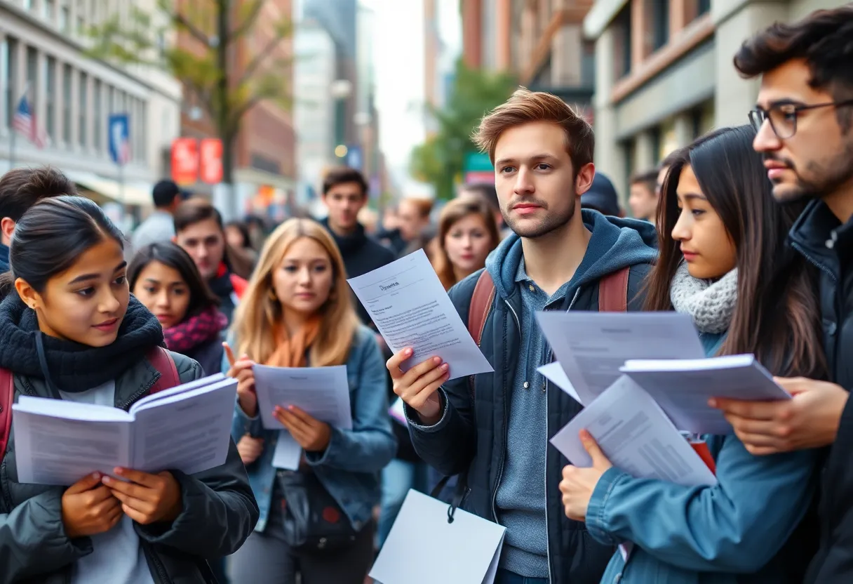 Aspiring actors waiting for casting calls in Boston