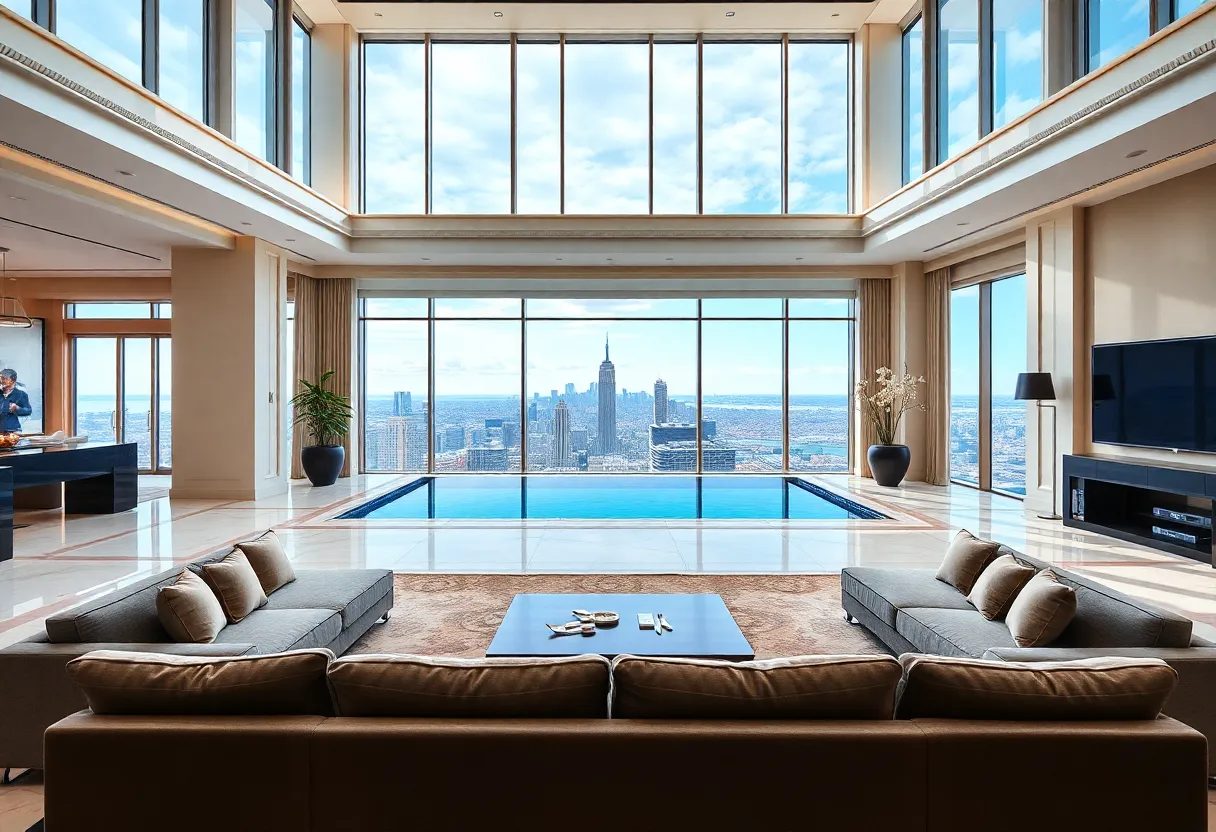 Interior of the Grand Penthouse showcasing luxury design in Boston.