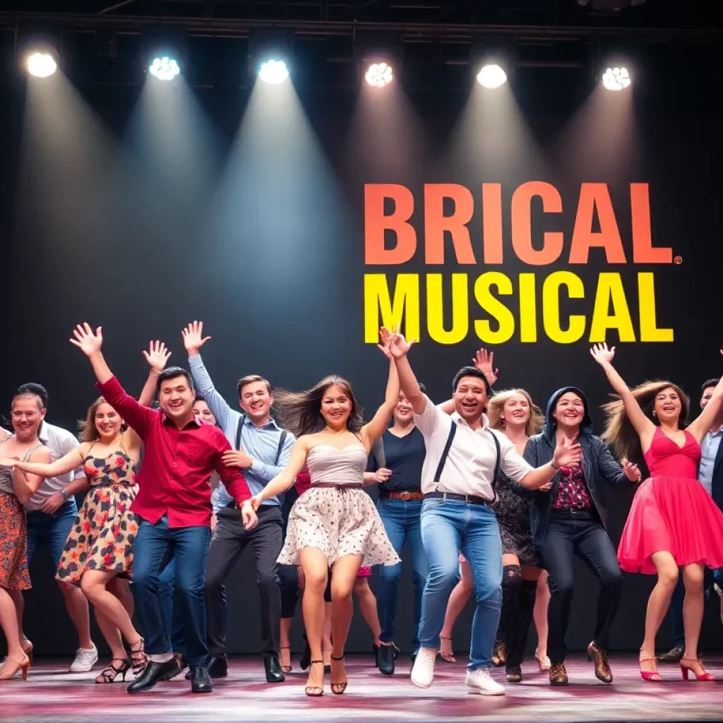 Hamilton musical performers on stage