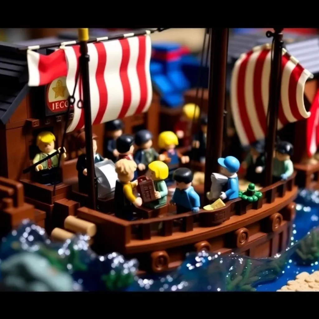 LEGO replica of the Boston Tea Party