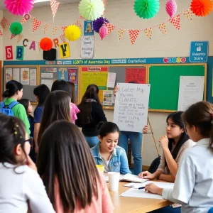 Students participating in LGBTQ+ Awareness Day activities.
