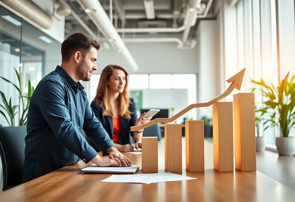 Office space representing business growth in Massachusetts with regulatory documents.