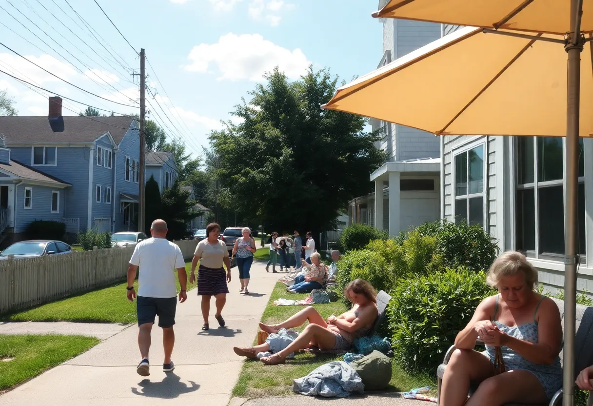 Residents in a Massachusetts neighborhood coping with extreme heat