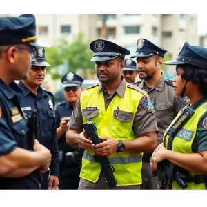 Law enforcement officials during ICE operation in Massachusetts