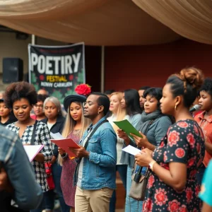 Poets performing at the Massachusetts Poetry Festival