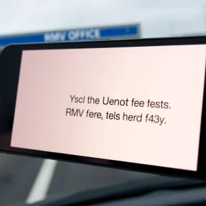 Fraudulent text message regarding RMV fees