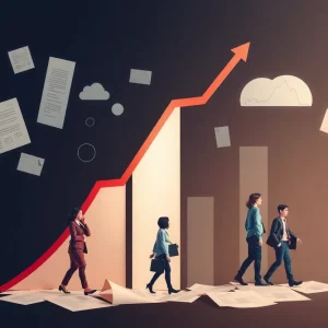Abstract representation of unemployment challenges in Massachusetts