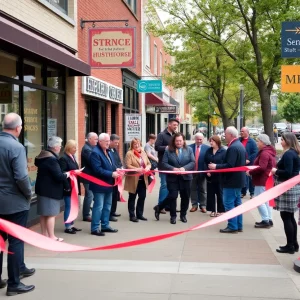 A lively ribbon-cutting event for new small businesses in Medford.