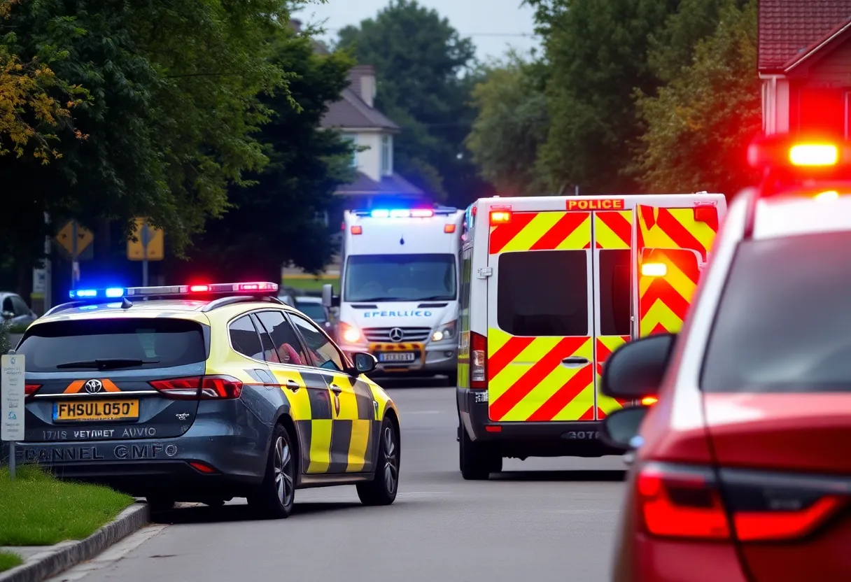 Emergency response team at the scene of a stabbing incident in Milton