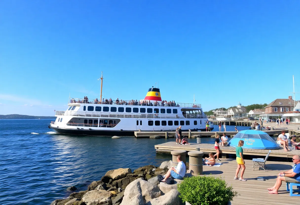 Coastal scene in New England showcasing summer travel activities.