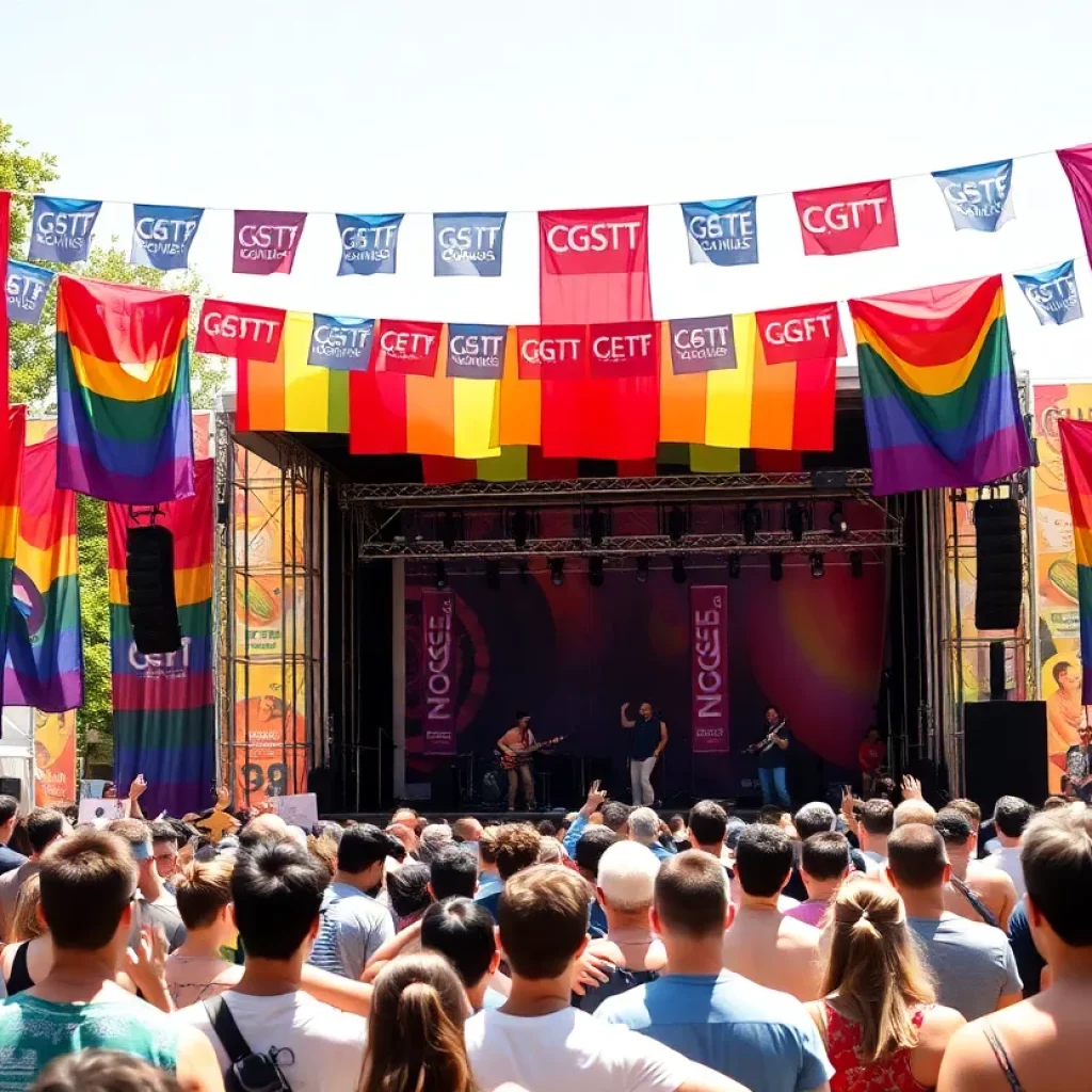 Crowd at Outloud Music Festival celebrating LGBTQ+ culture