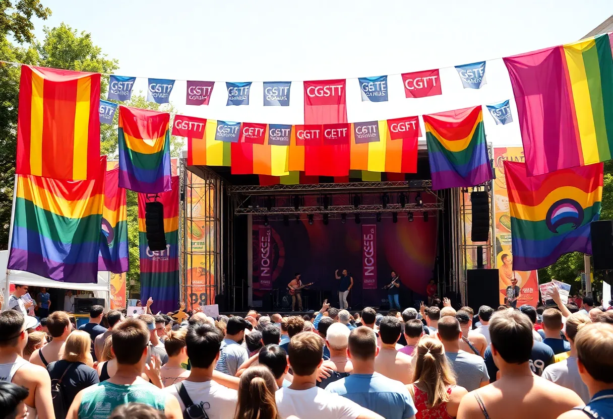 Crowd at Outloud Music Festival celebrating LGBTQ+ culture