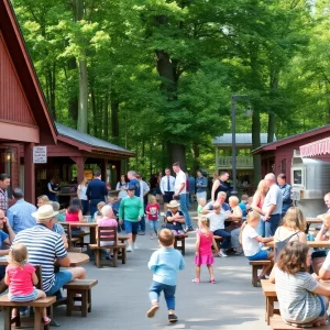 Families having fun at Park City outdoor venue in South Boston