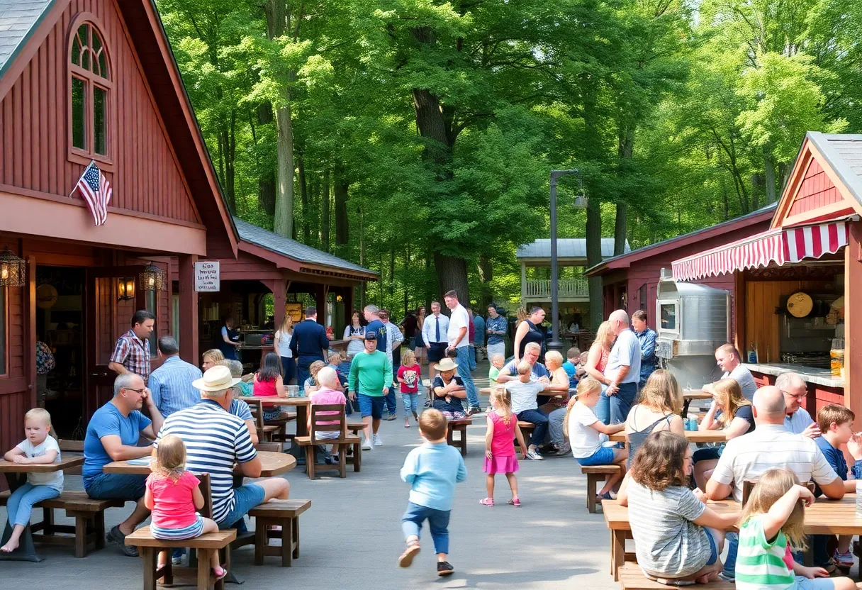 Families having fun at Park City outdoor venue in South Boston