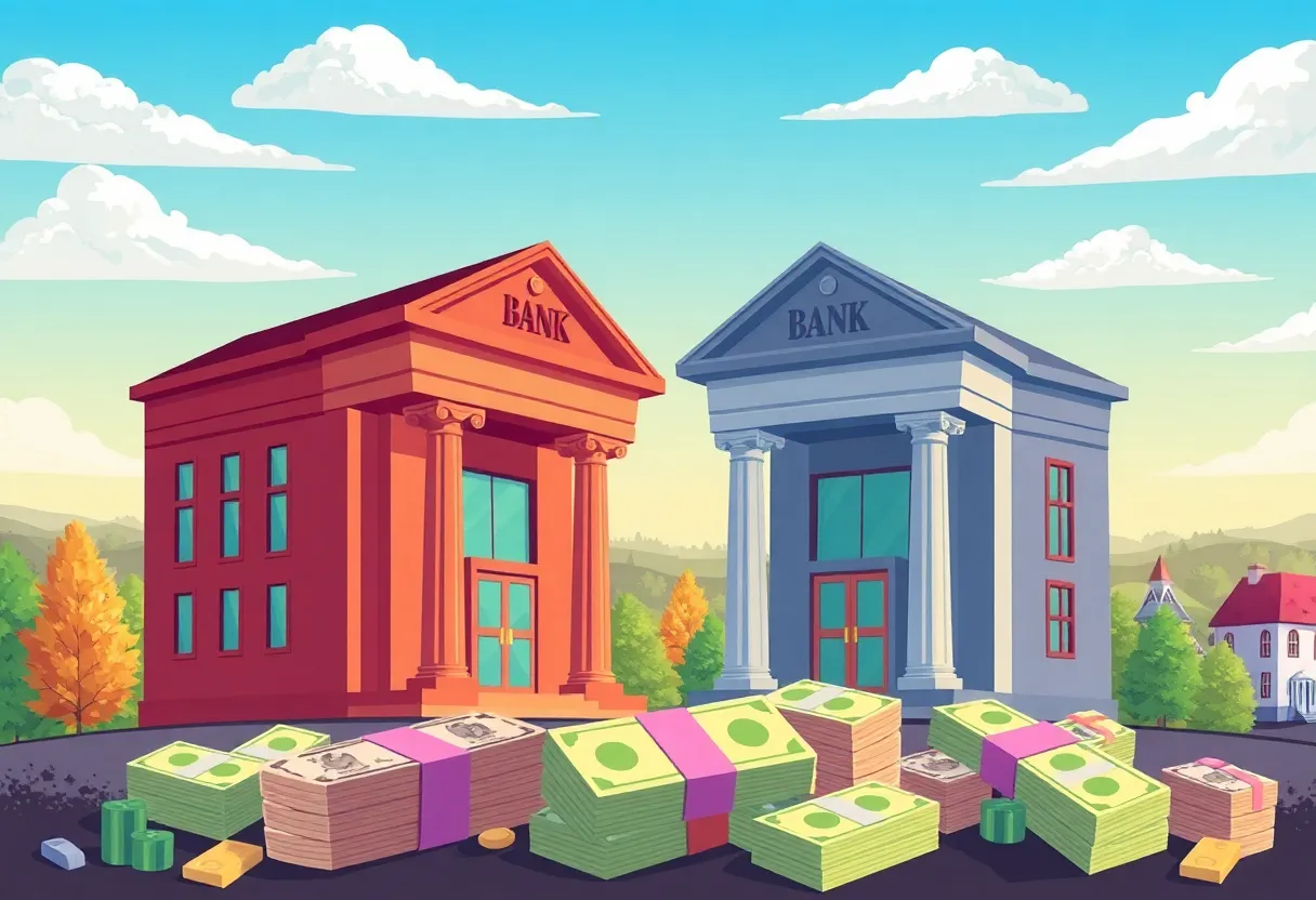 Illustration of Rockland Trust acquiring Enterprise Bank