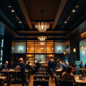 Interior view of Zuma restaurant showcasing upscale dining ambiance.
