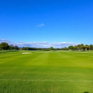 Boston College golf students practicing on the course with a focus on academics