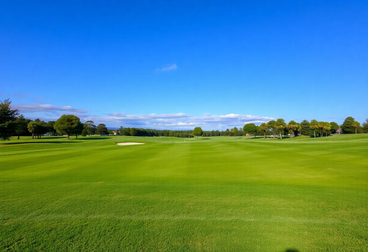 Boston College golf students practicing on the course with a focus on academics