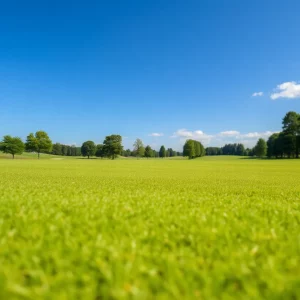 Golf course at Royal Portrush with players competing