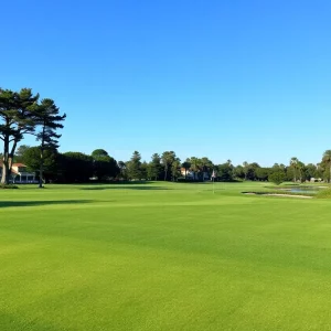 A scenic view of a golf course where a hole-in-one occurred, representing the excitement of golfing achievements.