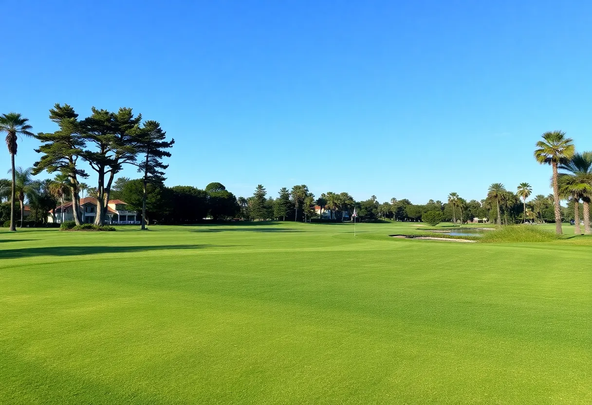 A scenic view of a golf course where a hole-in-one occurred, representing the excitement of golfing achievements.