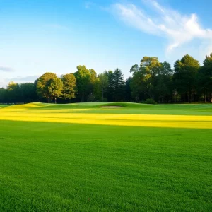 Athletes enjoying golf on a sunny day