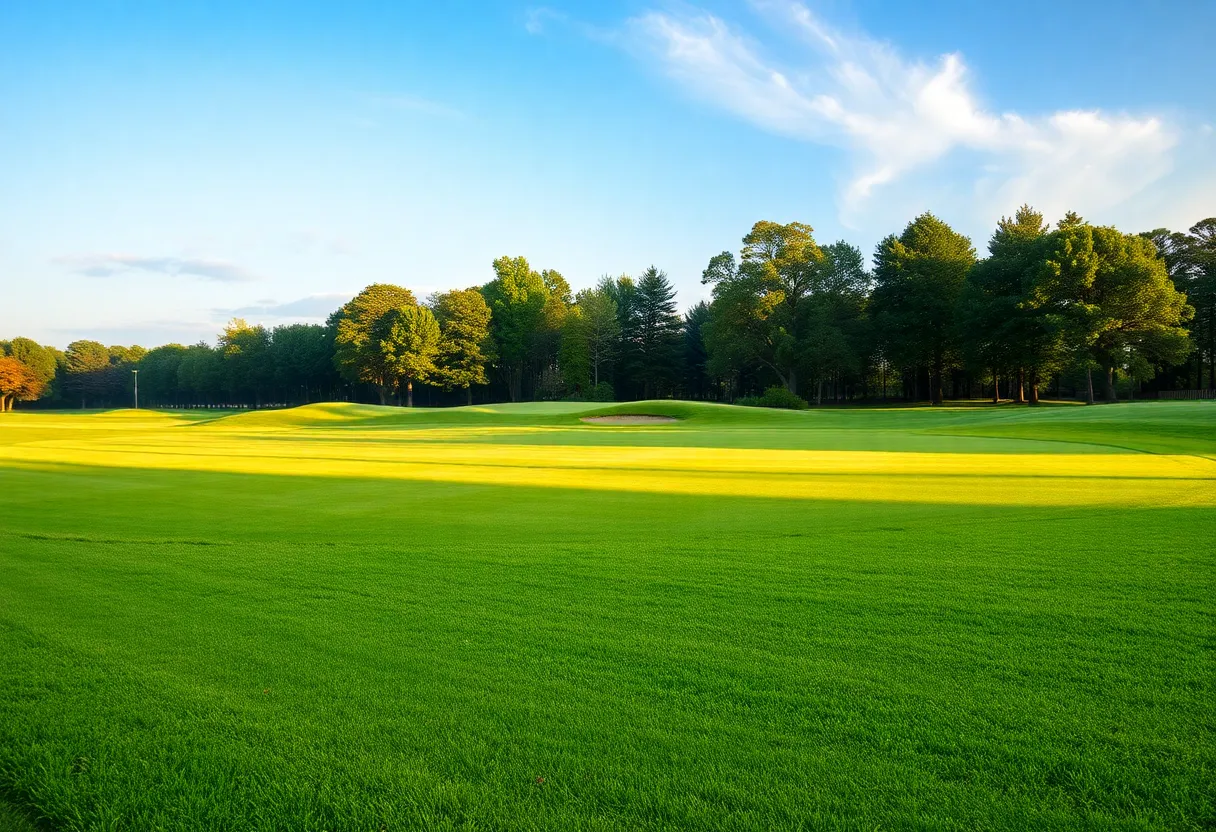 Athletes enjoying golf on a sunny day