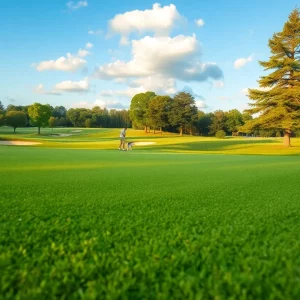 Visual representation of a legal dispute between a strip club and golf course