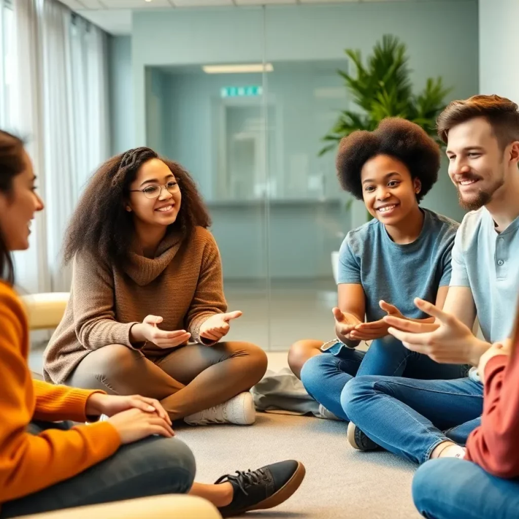 Young adults participating in an ABA therapy session